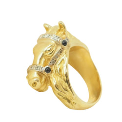 Bague en or jaune, saphirs, et diamants - Castafiore