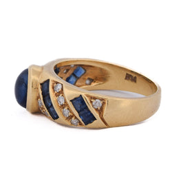 Bague en or jaune, saphirs et diamants - Castafiore