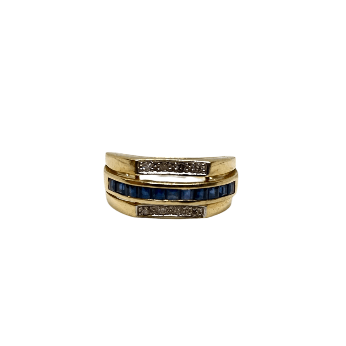 Bague en or jaune, saphirs et diamants - Castafiore