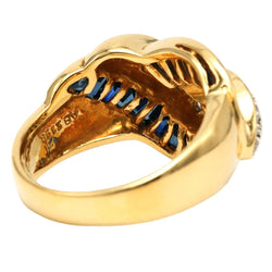 Bague en or jaune, saphirs et diamants - Castafiore