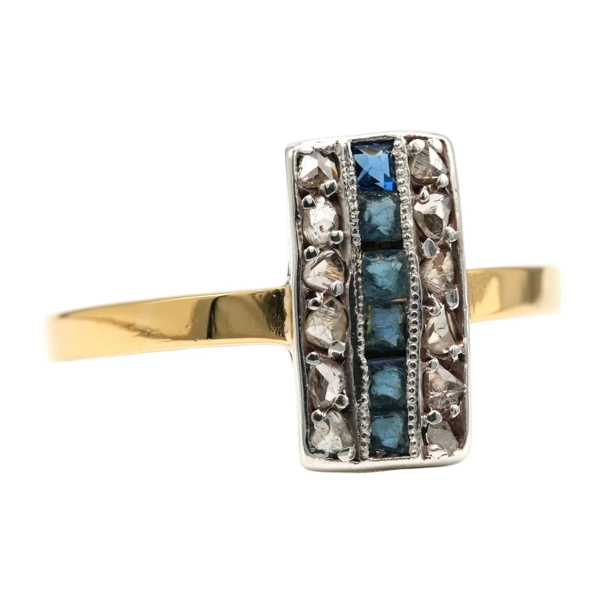 Bague en or jaune, saphirs et diamants - Castafiore