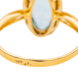 Bague en or jaune, topaze et diamants - Castafiore