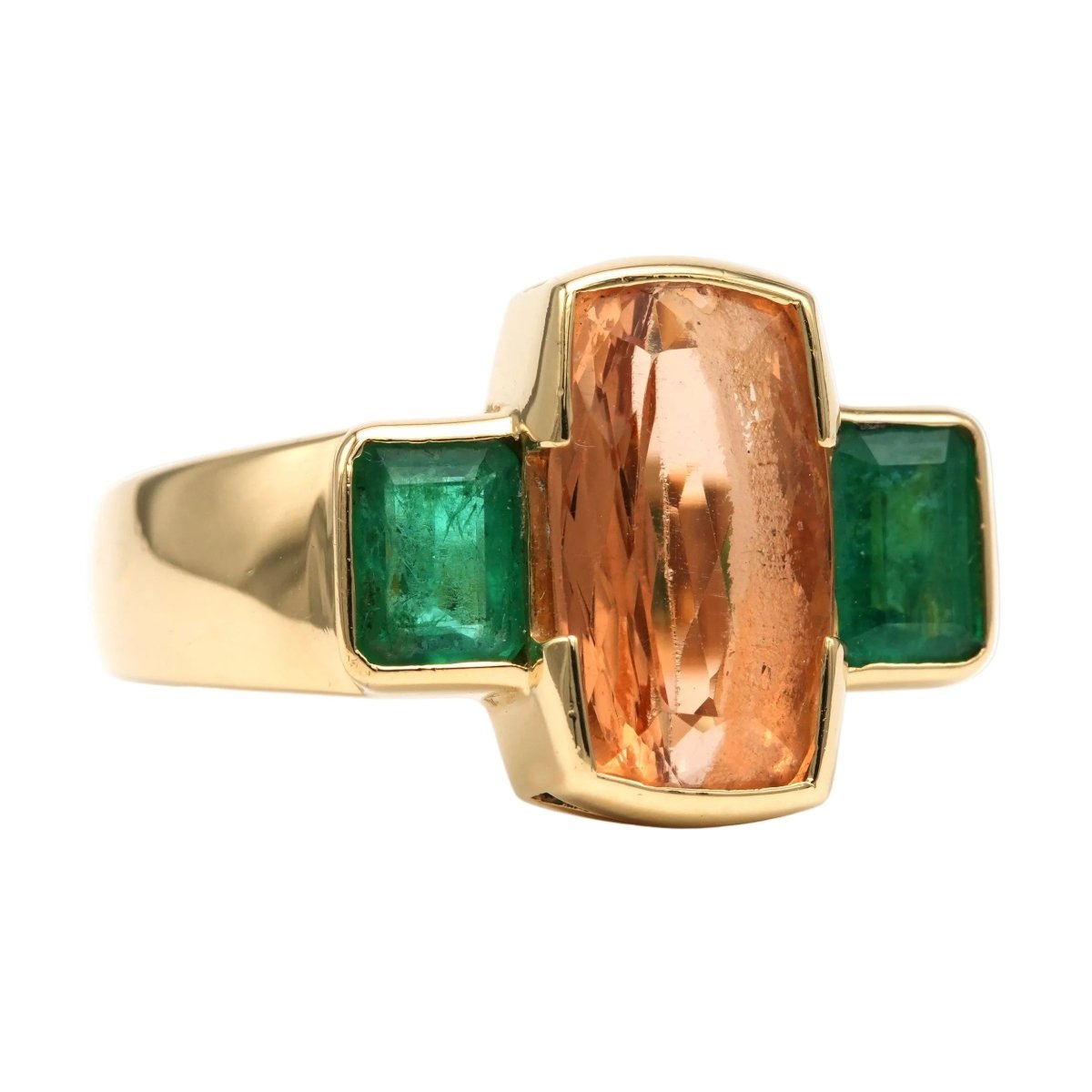 Bague en or jaune, topaze et émeraudes - Castafiore