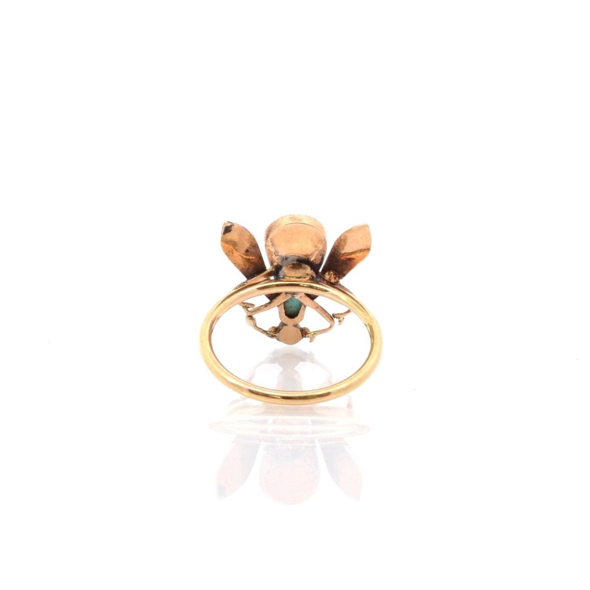 Bague en or jaune, turquoise et perles fines - Castafiore