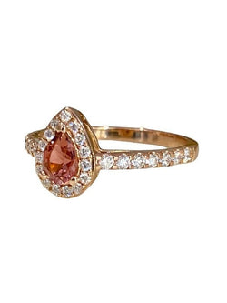 Bague, en or rose 18k, ornée d'une tourmaline et diamants - Castafiore