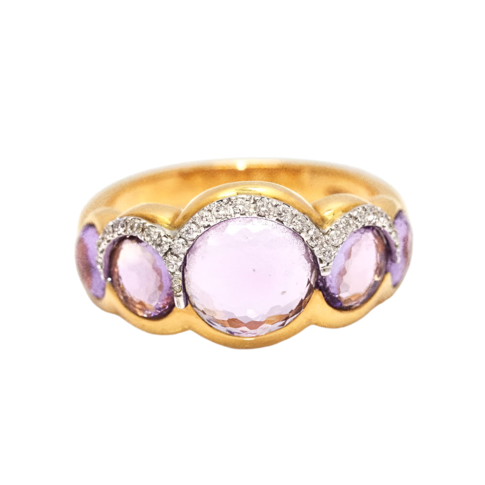 Bague en or rose avec améthyste - Castafiore
