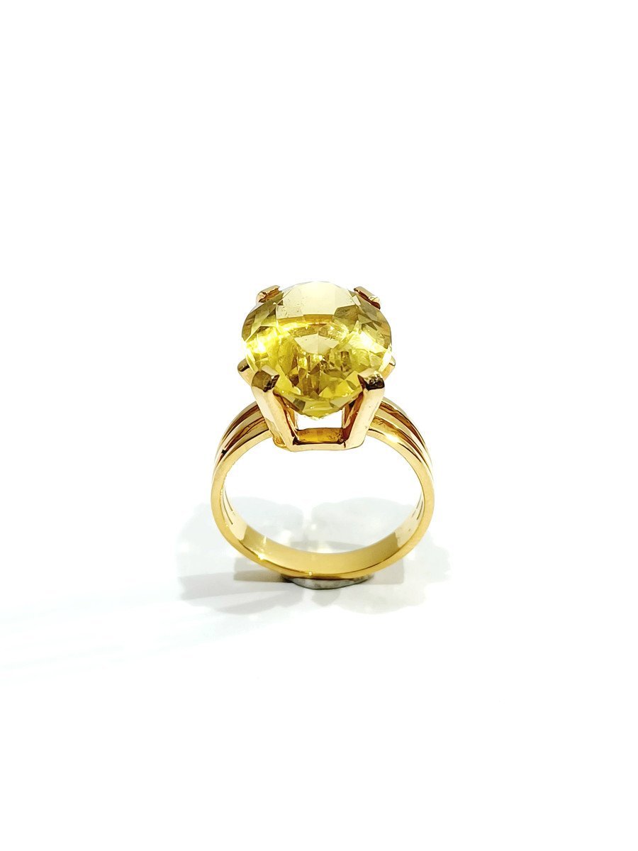 Bague En Or Rose Et Citrine - Castafiore