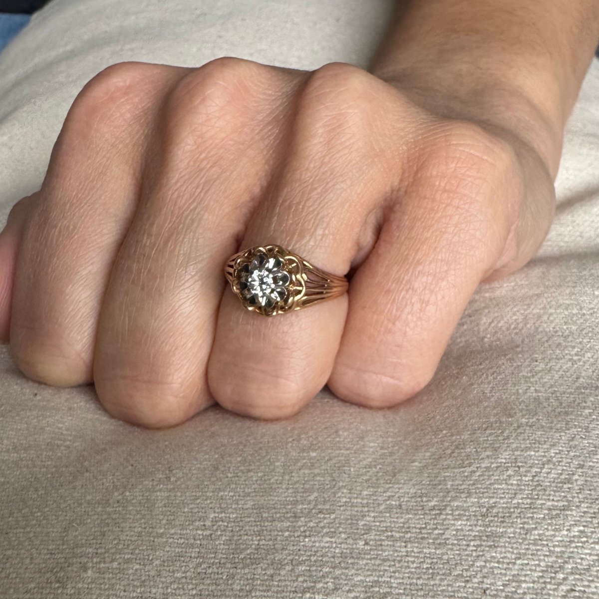 Bague en or rose et diamants - Castafiore