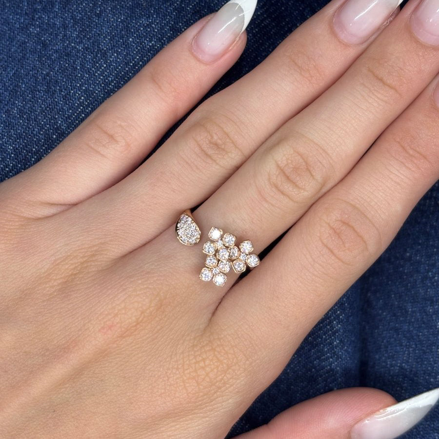 Bague en or rose et diamants - Castafiore