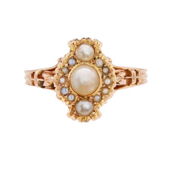 Bague en or rose et perles - Castafiore