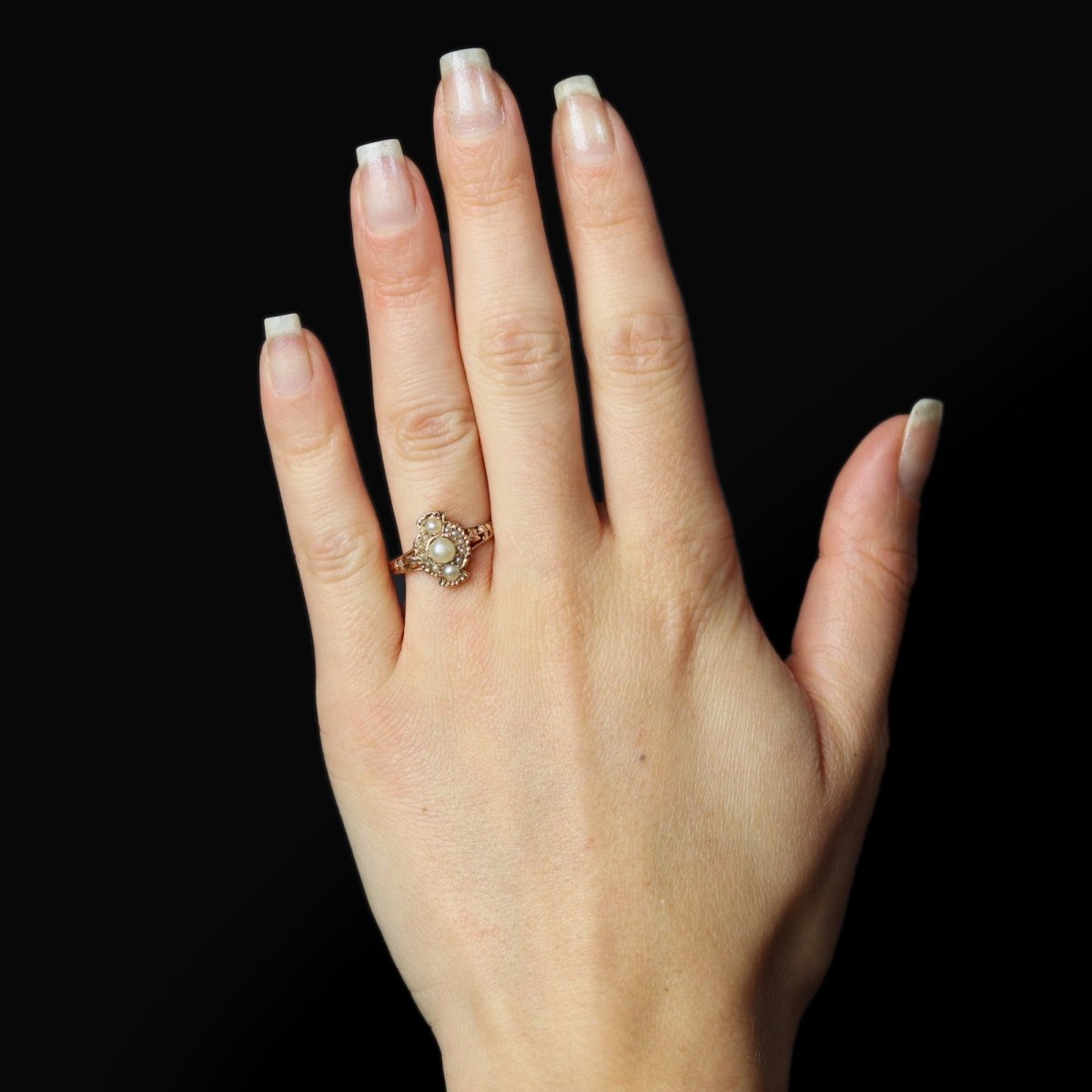 Bague en or rose et perles - Castafiore