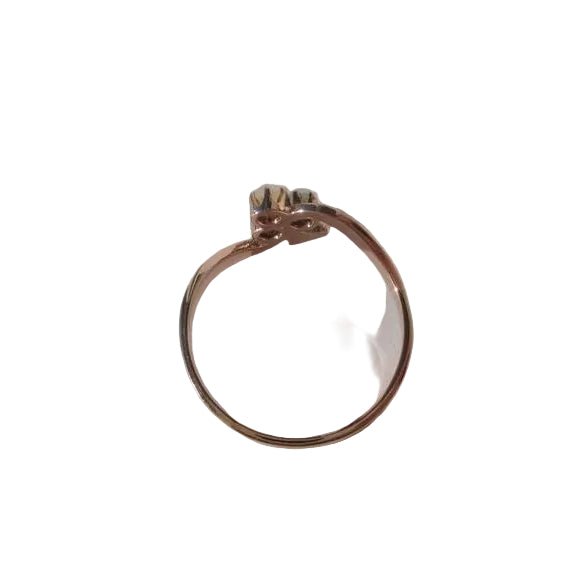 Bague en or rose, perles et diamants - Castafiore