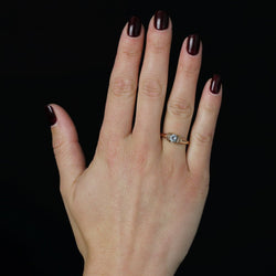 Bague en or rose, platine et aigue - marine - Castafiore