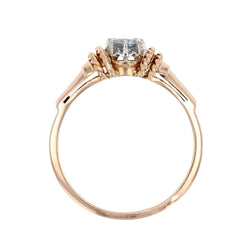 Bague en or rose, platine et aigue - marine - Castafiore