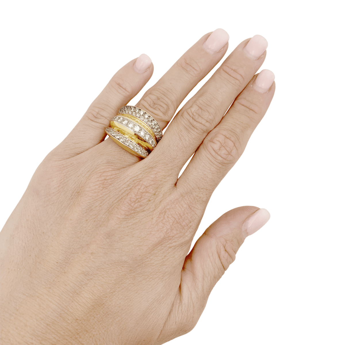Bague en or rose, platine et diamants - Castafiore