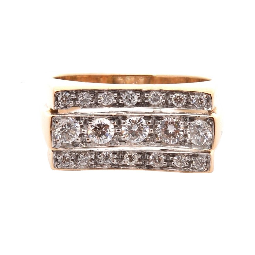 Bague en or rose, platine, et diamants - Castafiore