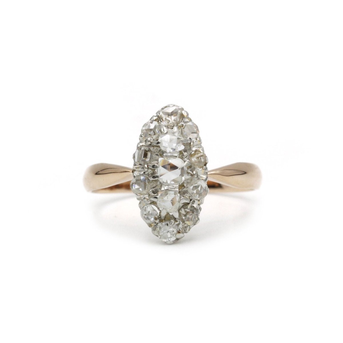 Bague en or rose, platine et diamants - Castafiore