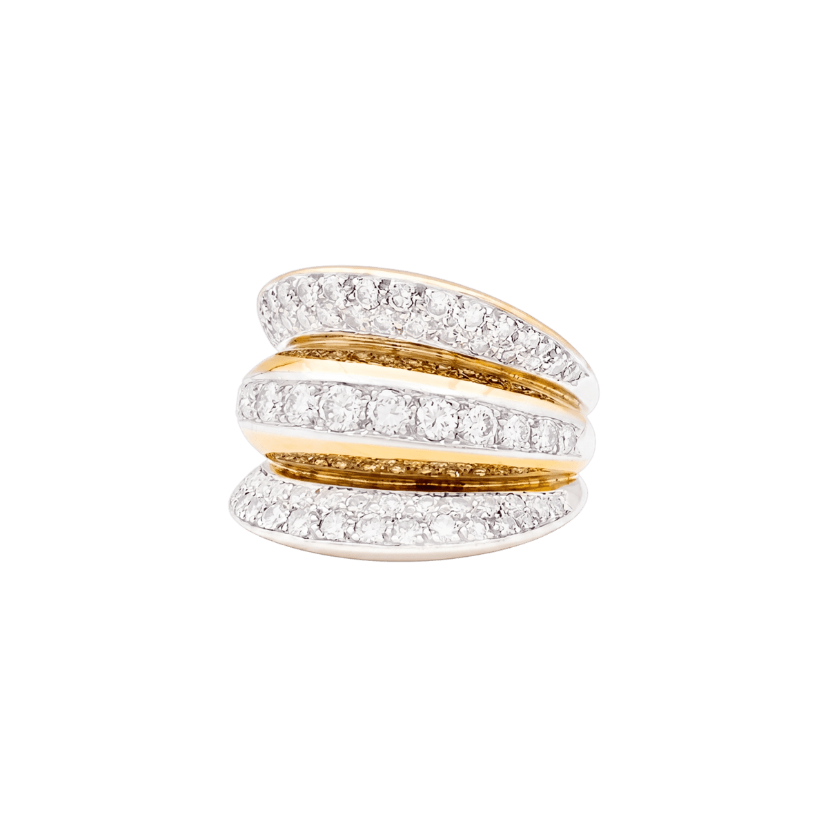 Bague en or rose, platine et diamants - Castafiore