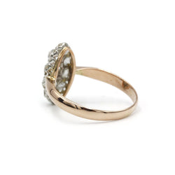 Bague en or rose, platine et diamants - Castafiore