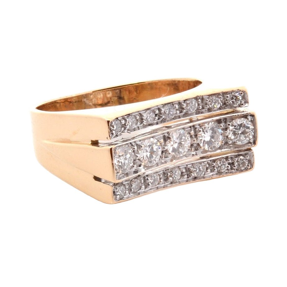 Bague en or rose, platine, et diamants - Castafiore