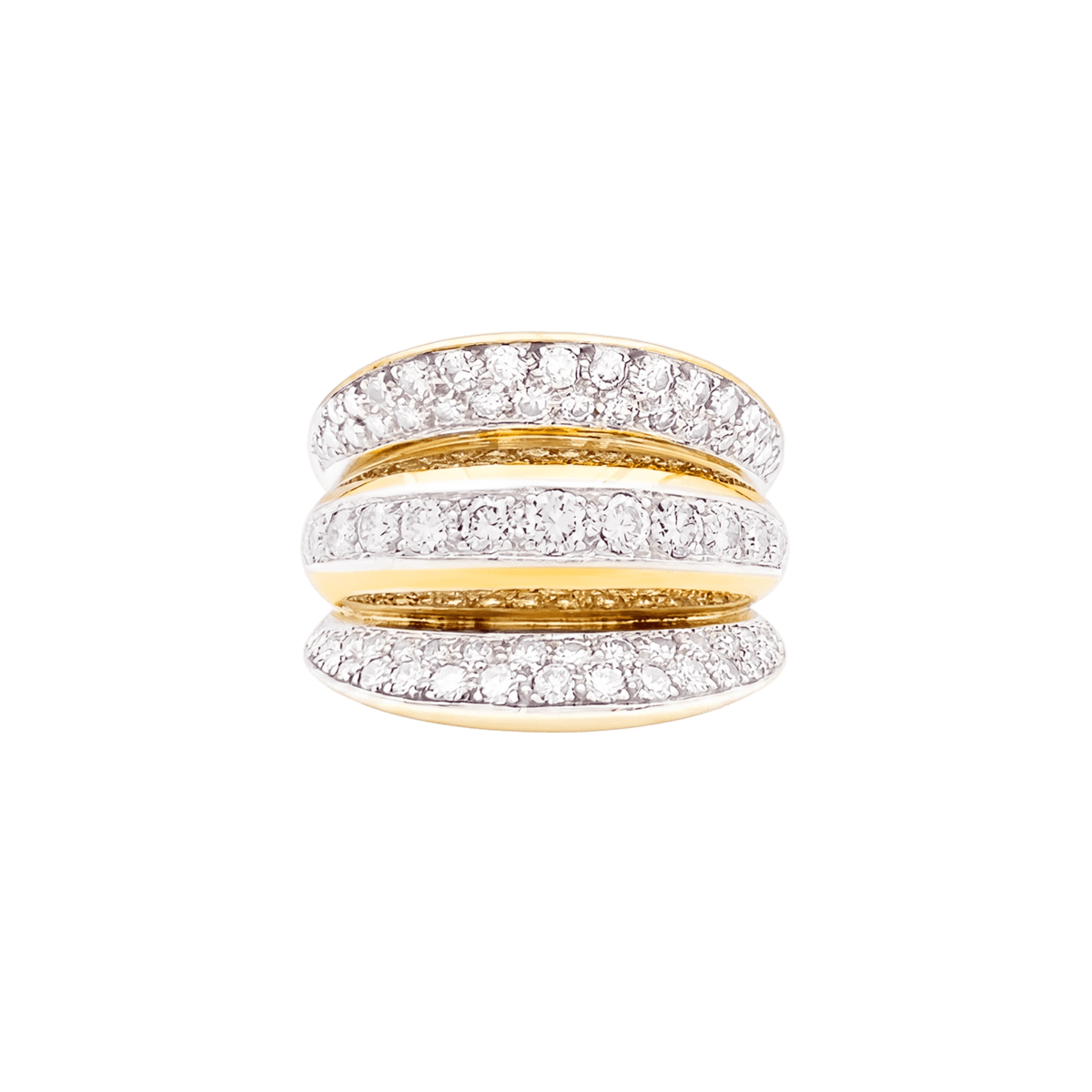 Bague en or rose, platine et diamants - Castafiore
