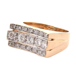 Bague en or rose, platine, et diamants - Castafiore