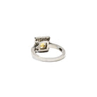 Bague en platine 850, diamants et saphir jaune naturels - Taille EU53 - Castafiore