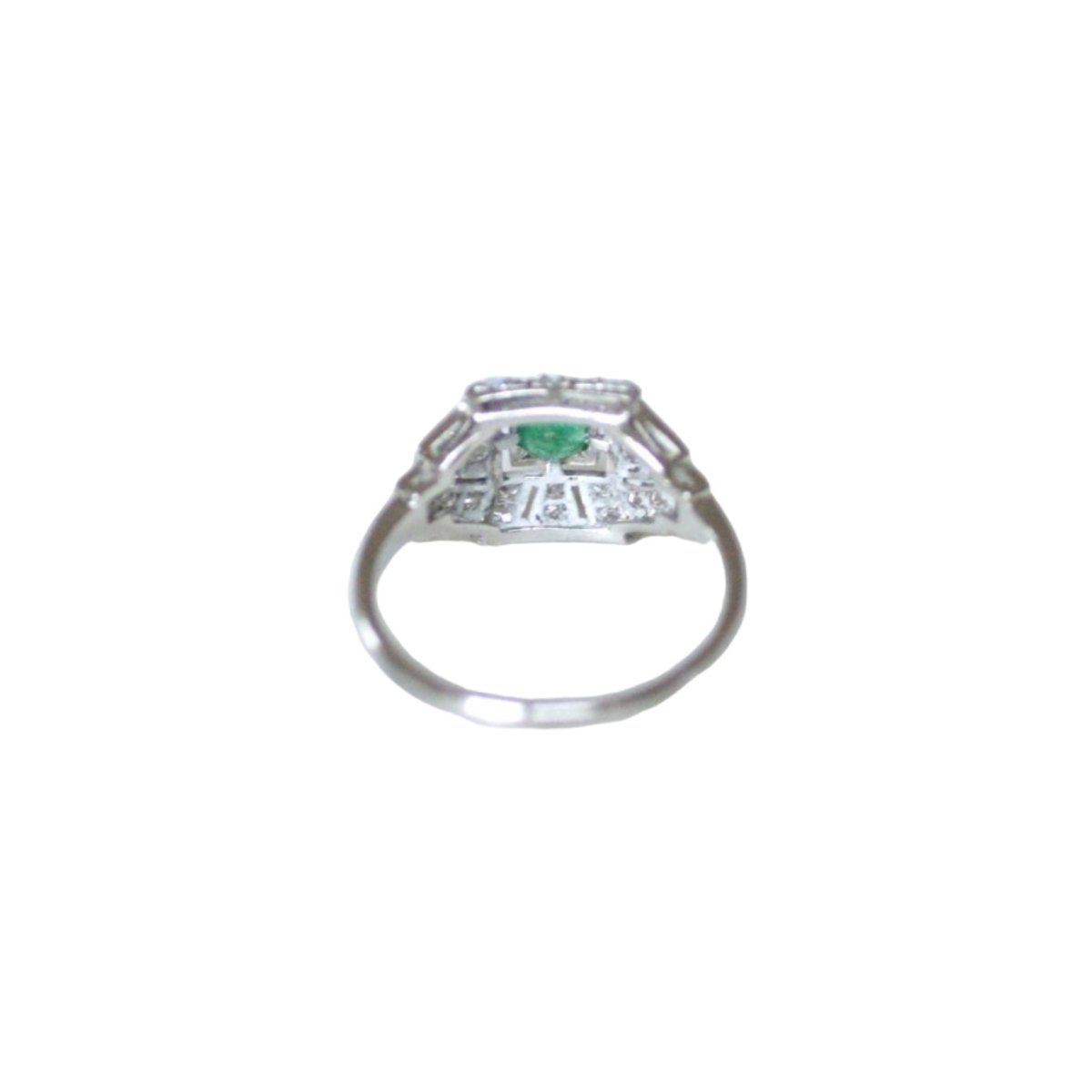 Bague en platine, émeraude, et diamants - Castafiore