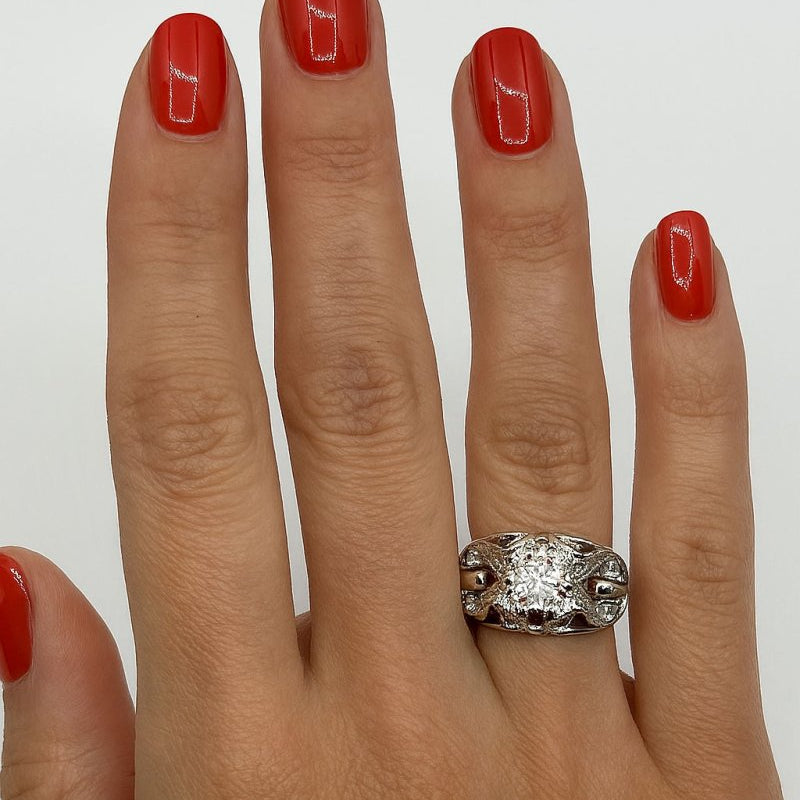 Bague en platine et diamant Epoque 1950 - Castafiore