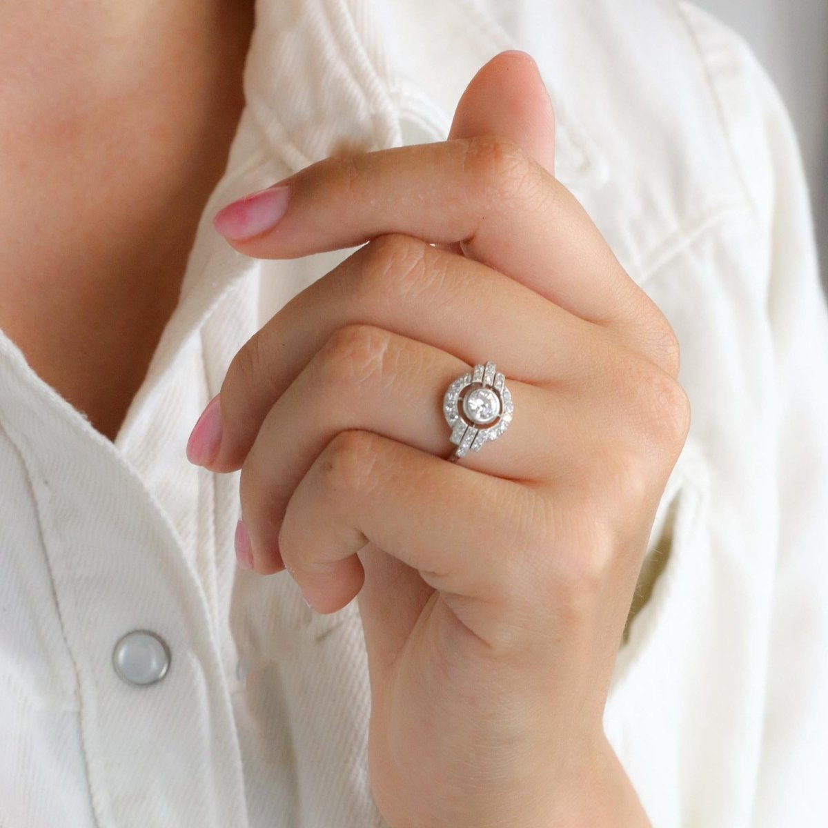 Bague en platine et diamants - Castafiore