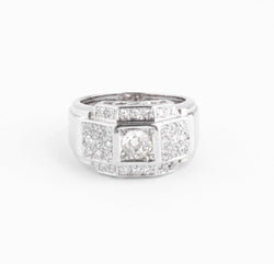 Bague en platine et diamants à gradins - Castafiore