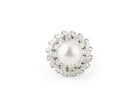 Bague en platine, perle et diamant - Castafiore