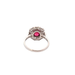 Bague en platine, rubis et diamants - Castafiore
