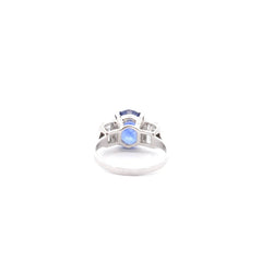 Bague en platine, saphir et diamants - Castafiore