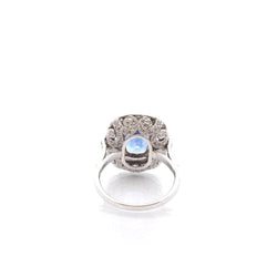 Bague en platine, saphir et diamants - Castafiore