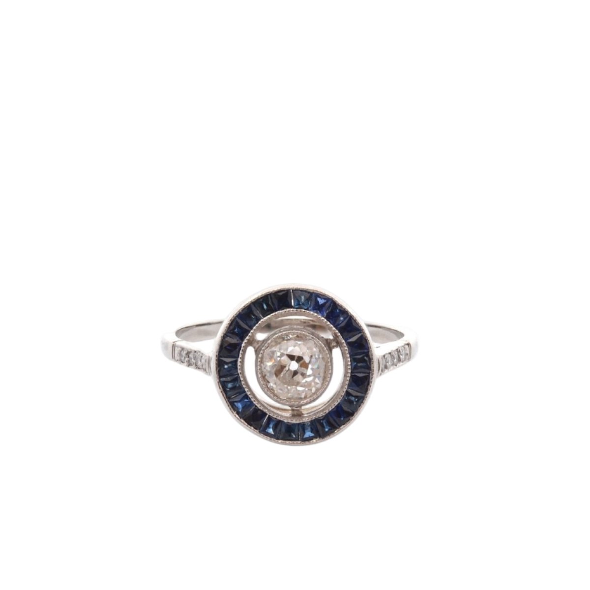 Bague en platine, saphirs et diamants - Castafiore