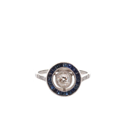 Bague en platine, saphirs et diamants - Castafiore