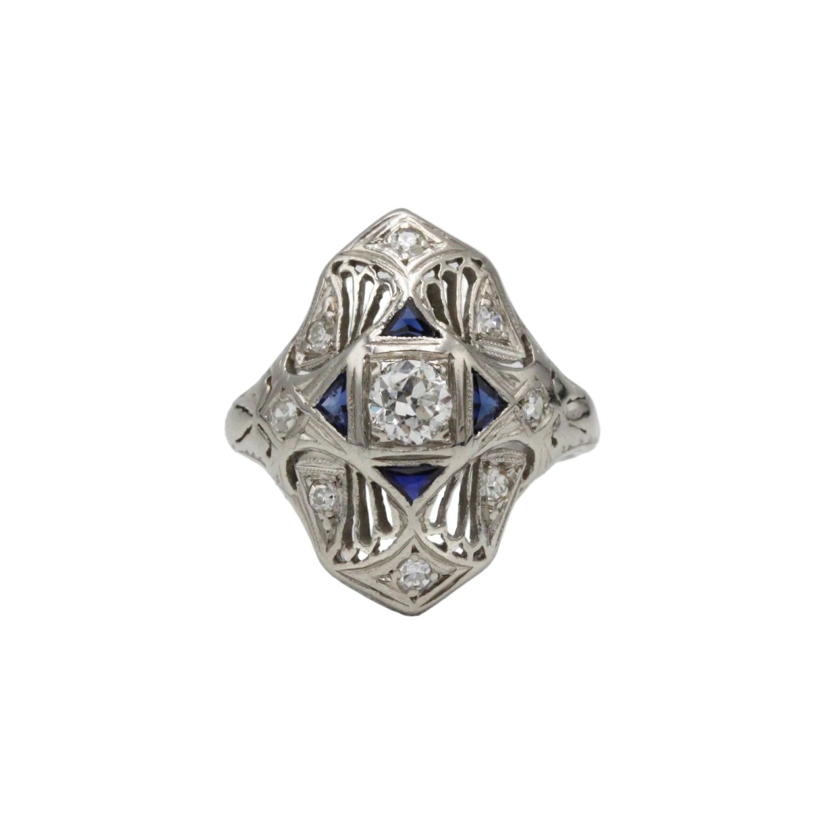 Bague en platine, saphirs et diamants - Castafiore