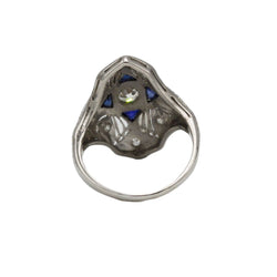 Bague en platine, saphirs et diamants - Castafiore