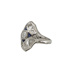 Bague en platine, saphirs et diamants - Castafiore
