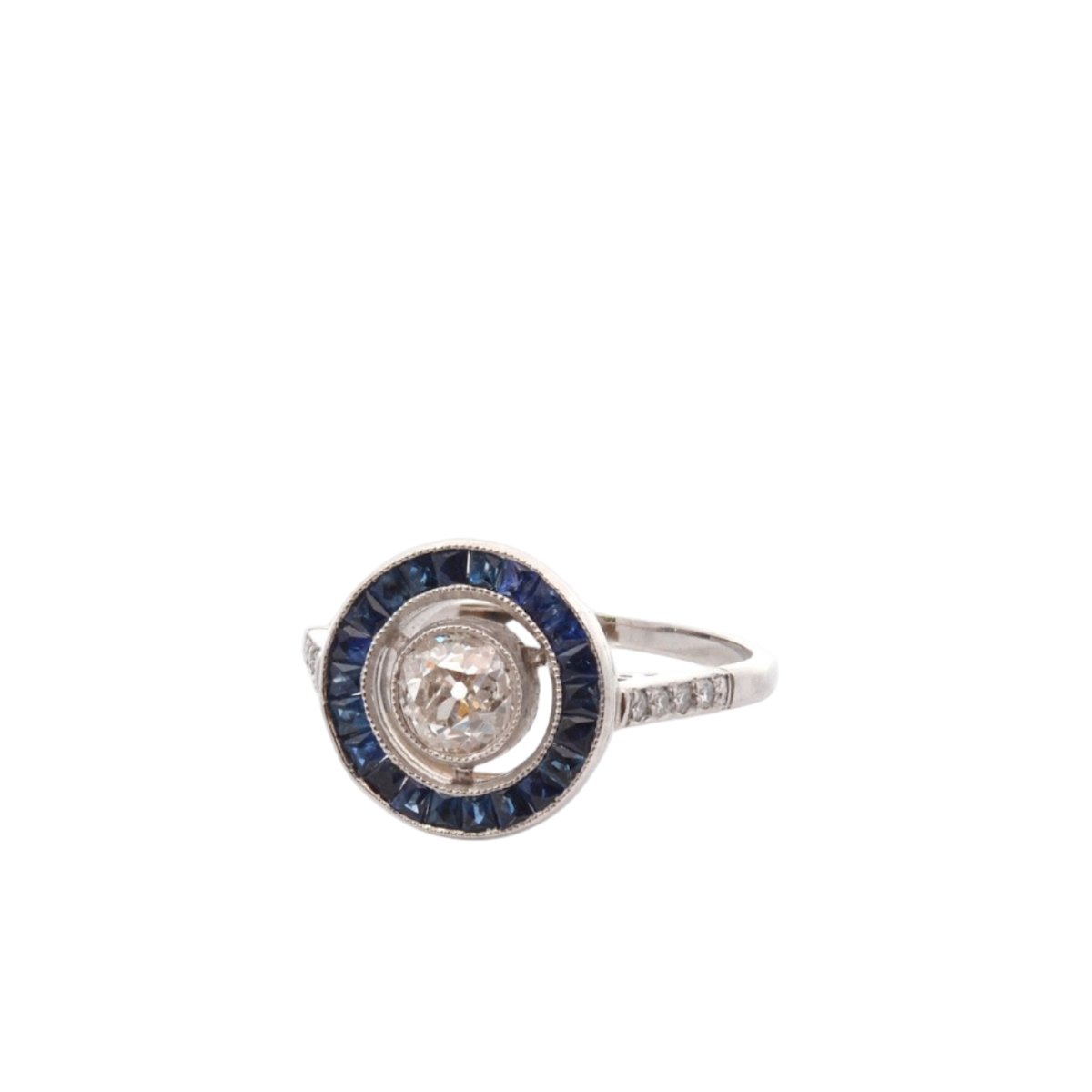 Bague en platine, saphirs et diamants - Castafiore