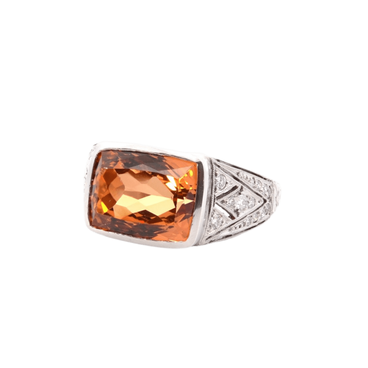 Bague en platine, topaze et diamants - Castafiore
