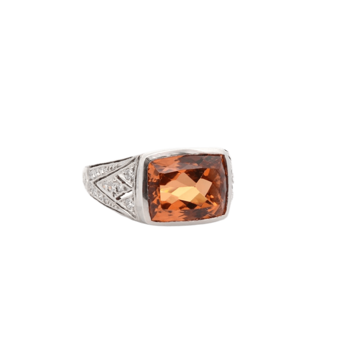 Bague en platine, topaze et diamants - Castafiore