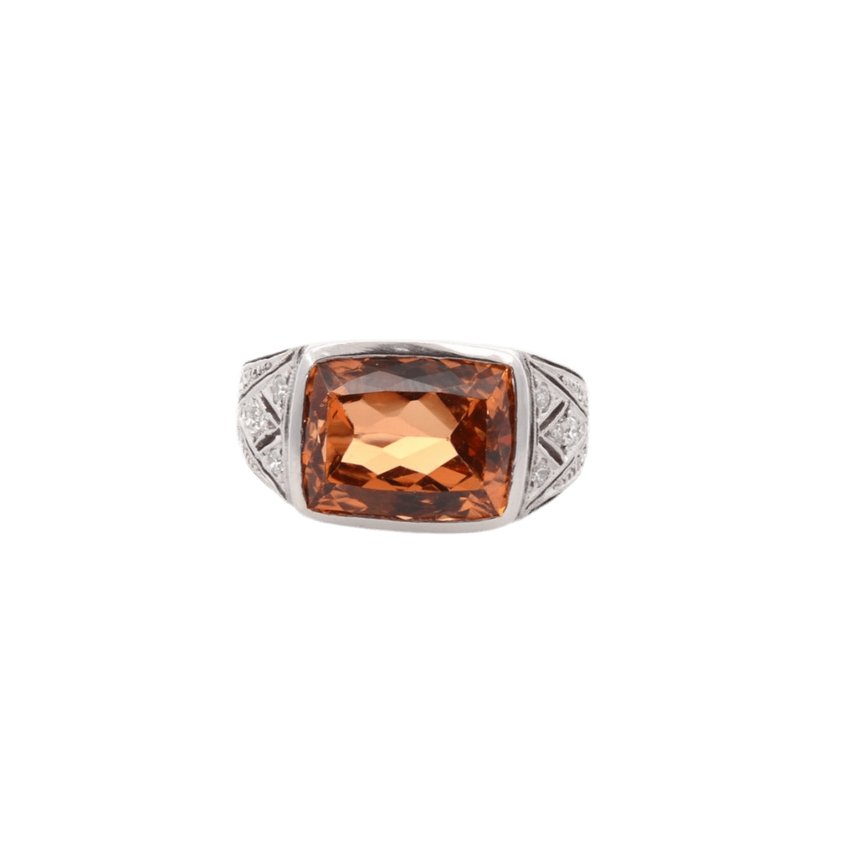 Bague en platine, topaze et diamants - Castafiore