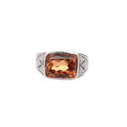 Bague en platine, topaze et diamants - Castafiore