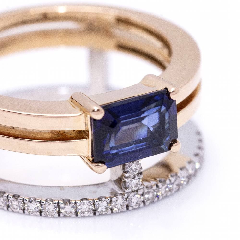 Bague en saphir et diamant - Castafiore