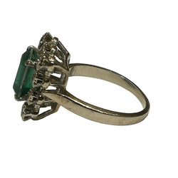 Bague entourage diamants or blanc - Castafiore