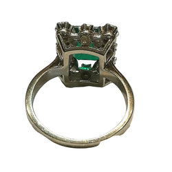 Bague entourage diamants or blanc - Castafiore