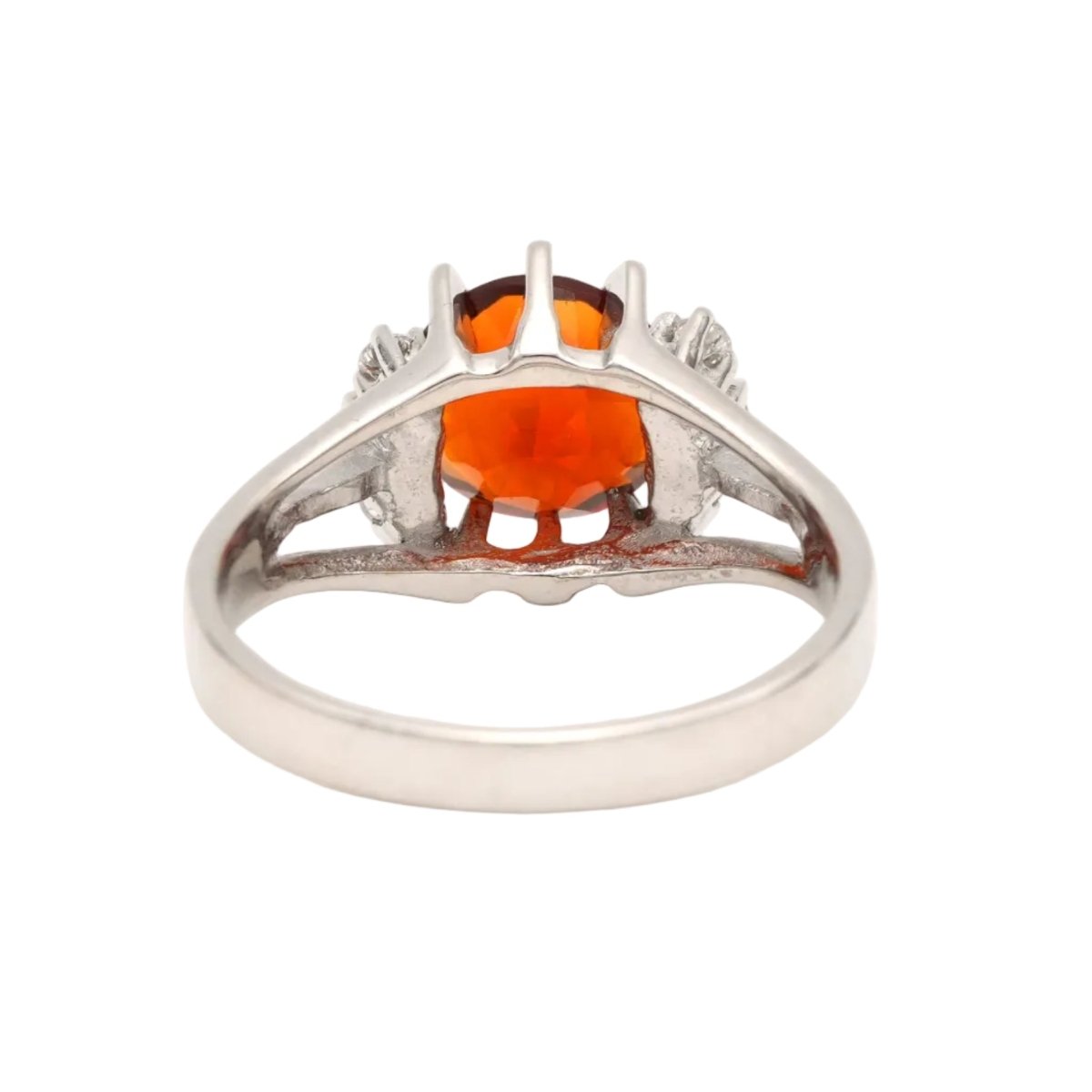 Bague Entourage en or blanc, citrine et diamants - Castafiore