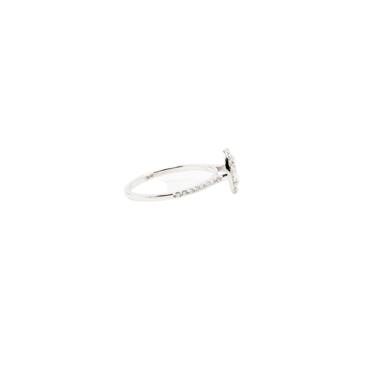 Bague Entourage en or blanc, diamant fancy light purplish pink et diamants - Castafiore
